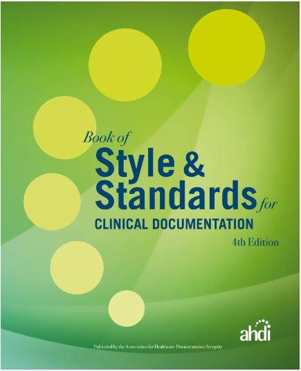 Book Of Style & Standards For Clinical Documentation