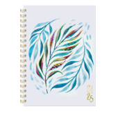 Planner - Blue Leaf 8.5" X 6" Academic 24/25